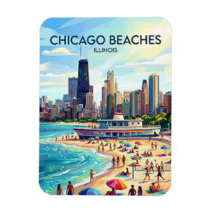 Lake Michigan and Chicago's North Avenue Beach USA Magnet