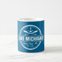 Lake Michigan, custom town, name, anchor, paddles