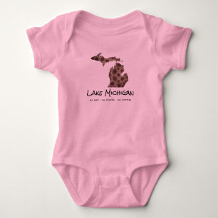 Lake Michigan - humour - Petoskey stone design Baby Bodysuit