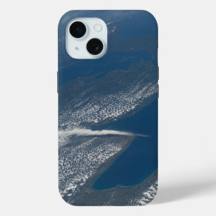 Lake Michigan, Lake Huron And State Of Michigan. iPhone 15 Case
