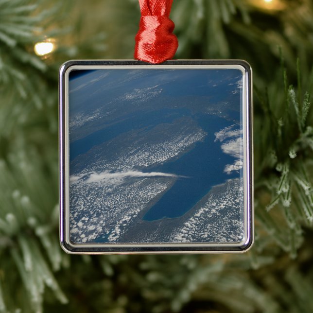Lake Michigan, Lake Huron And State Of Michigan. Metal Ornament (Tree)