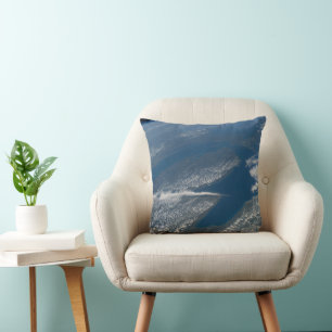 Lake Michigan, Lake Huron And State Of Michigan. Throw Pillow