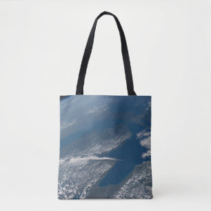 Lake Michigan, Lake Huron And State Of Michigan. Tote Bag