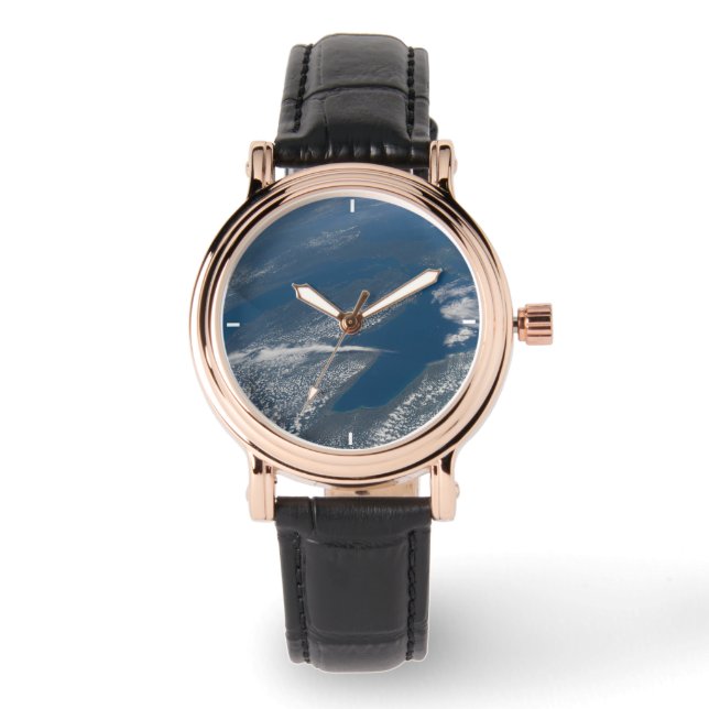 Lake Michigan, Lake Huron And State Of Michigan. Watch (Front)