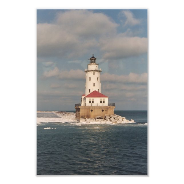 Lake Michigan Lighthouse Photo (Front)