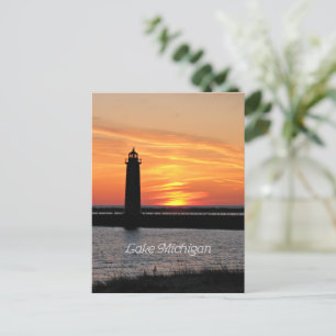 Lake Michigan Lighthouse Postcard