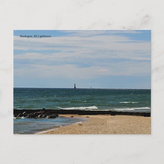 Lake Michigan Lighthouse  Postcard (Front)