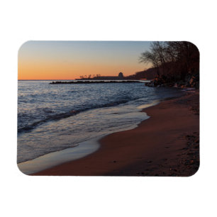 lake michigan north shore milwaukee at daybreak magnet