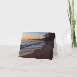 lake michigan north shore milwaukee at daybreak thank you card