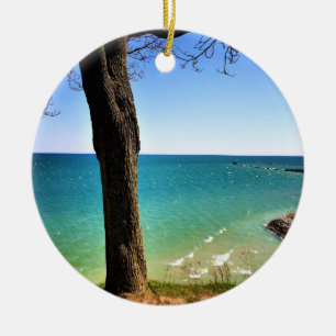 Lake Michigan, Port Washington, WI Ceramic Ornament