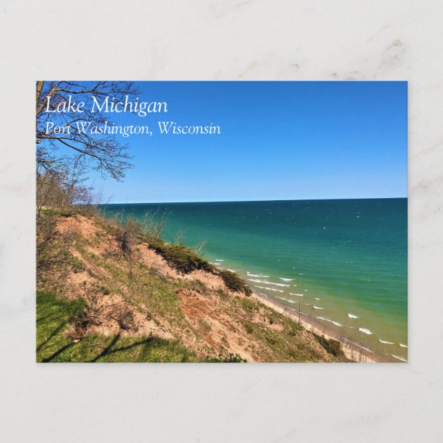 Lake Michigan, Port Washington, Wisconsin Postcard (Front)