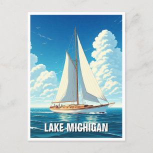 Lake Michigan Sailboat Postcard