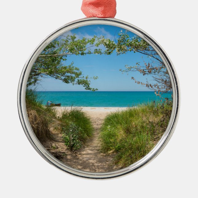 Lake Michigan Tranquillity Metal Ornament (Front)