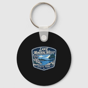 Lake mineral wells state park outdoor nature keychain