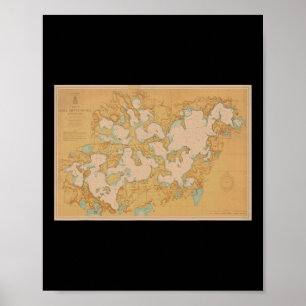 Lake Minnetonka Map T Shirt  Poster