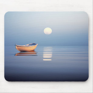 Lake Mist Moon Light Tranquil Peaceful Mouse Pad