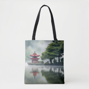 Lake Mist Tranquil Peaceful Nature  Tote Bag