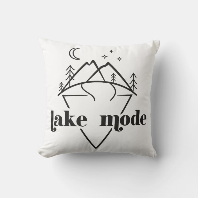 Lake Mode Modern Boho Throw Pillow (Front)