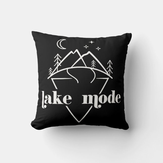 Lake Mode Modern Boho Throw Pillow (Front)