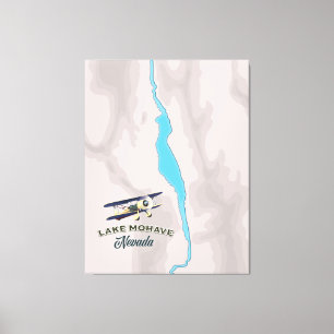 Lake Mohave Nevada Map Canvas Print