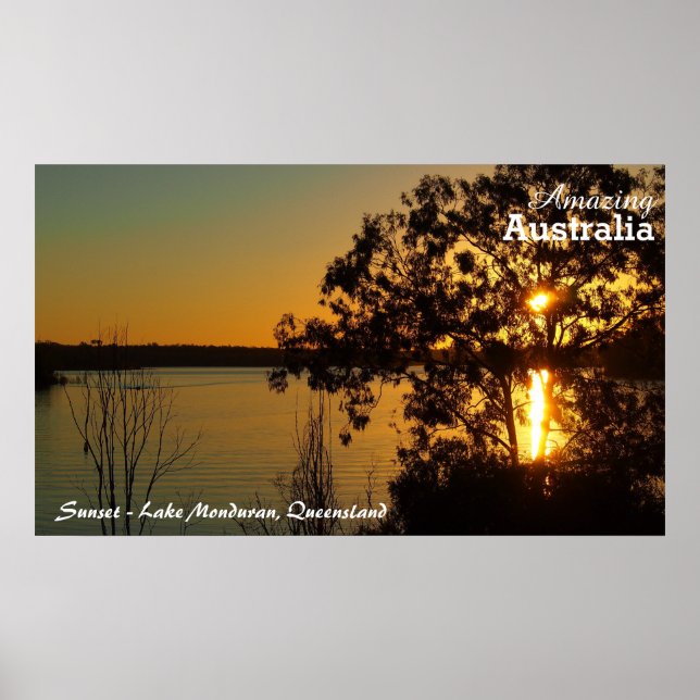 Lake Monduran sunset poster (Front)