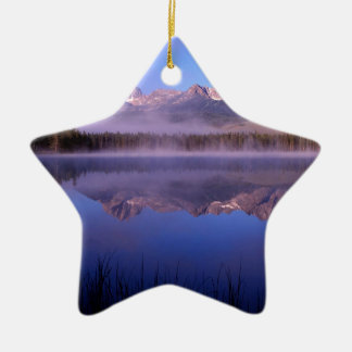 Lake Morning At Little Redfish Idaho Ceramic Ornament