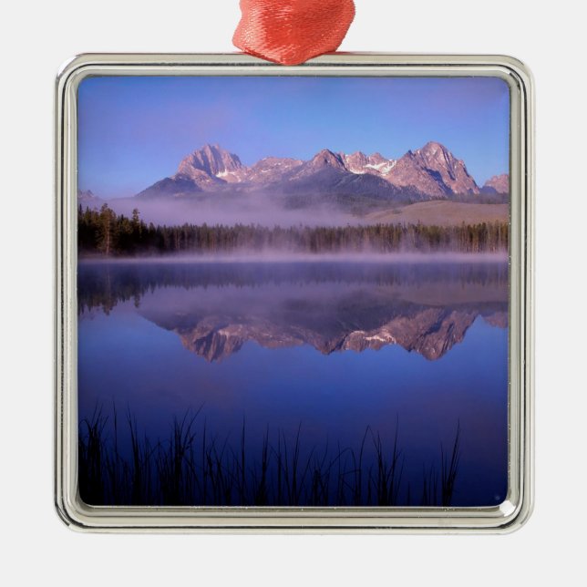 Lake Morning At Little Redfish Idaho Metal Ornament (Front)