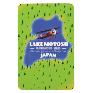 Lake Motosu Japanese Travel map. Magnet
