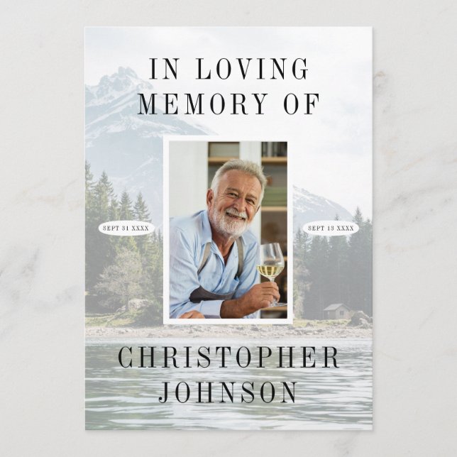 Lake Mountain Photo 2-Page Funeral Program (Front)