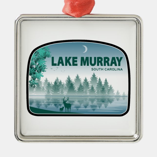 Lake Murray South Carolina Deer Metal Ornament (Front)