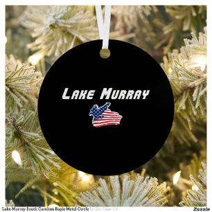 Lake Murray South Carolina Eagle Metal Circle Ornament