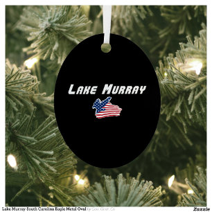 Lake Murray South Carolina Eagle Metal Oval Ornament