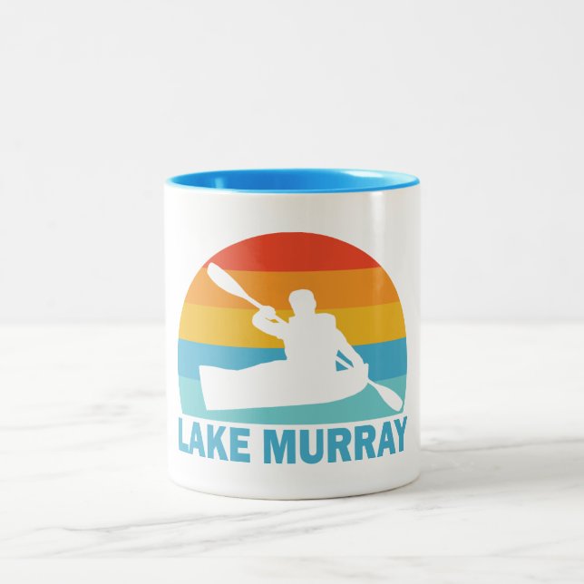 Lake Murray South Carolina Kayak Two-Tone Coffee Mug (Center)