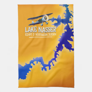 Lake Nasser Egypt and Sudan Map Kitchen Towel