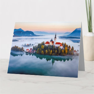 Lake Nature Outdoors Landscape Calm Peaceful View Card