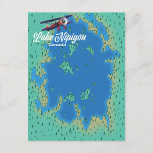 Lake Nipigon Canada map Postcard