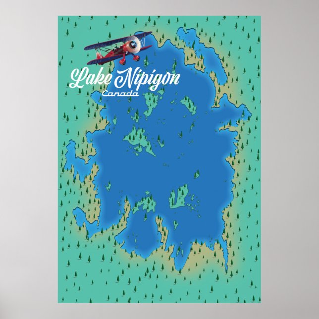 Lake Nipigon Canada map Poster (Front)