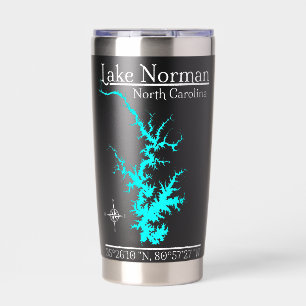 Lake Norman North Carolina Map Coordinates Insulated Tumbler