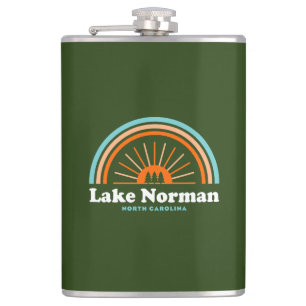 Lake Norman North Carolina Rainbow Hip Flask