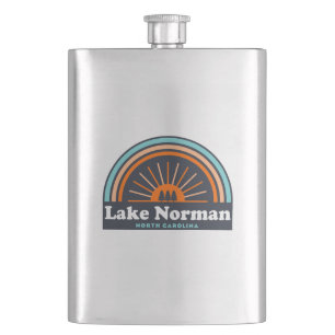 Lake Norman North Carolina Rainbow Hip Flask