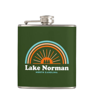 Lake Norman North Carolina Rainbow Hip Flask