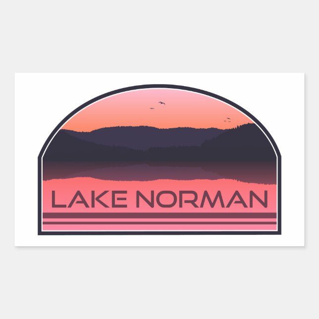 Lake Norman North Carolina Red Sunrise Sticker (Front)