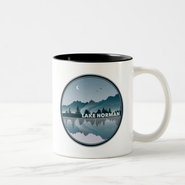 Lake Norman North Carolina Reflection Two-Tone Coffee Mug (Right)