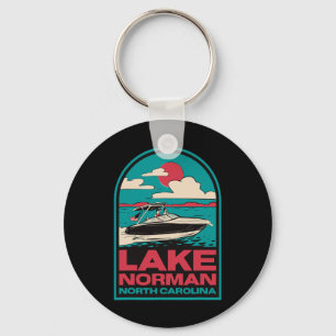 Lake Norman Retro Boating Nc Keychain