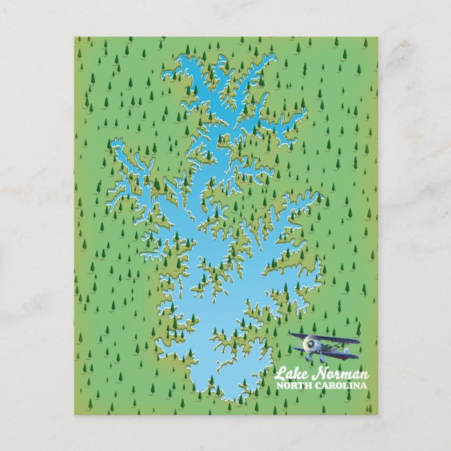 Lake Norman South Carolina retro map Flyer (Front)