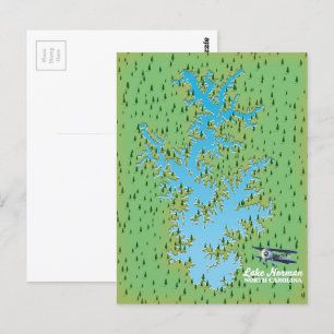 Lake Norman South Carolina retro map Postcard