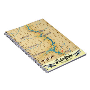 Lake Oahe South Dakota map Notebook