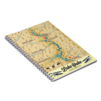 Lake Oahe South Dakota map Notebook