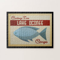 Lake Oconee Georgia Blue Fish Vintage Travel