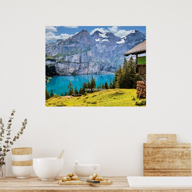 Lake Oeschinen scenic photograph Poster (Kitchen)
